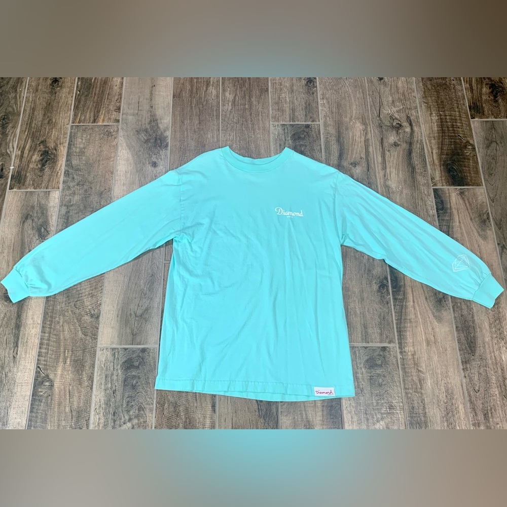 Diamond Blue Diamond Supply Chest & Arm Logo Long Sleeve Shirt: Medium
